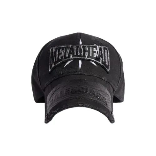 Balenciaga Cotton Twill Metal Baseball Caps Men's Black