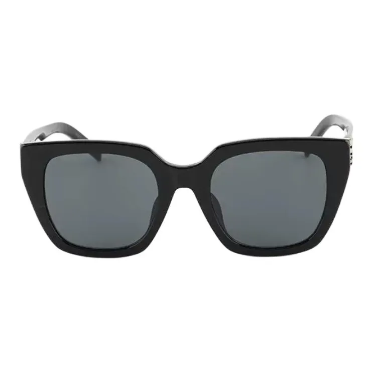 SAINT LAURENT Plate Frame Irregular Shape Sunglasses Women's Black-1