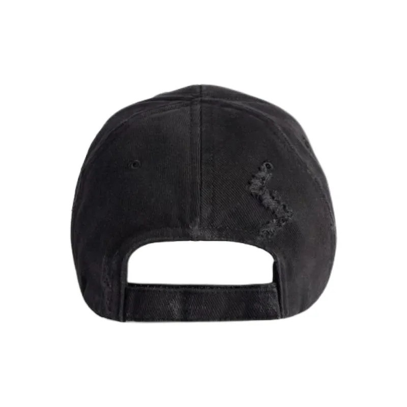 Balenciaga Cotton, Twill, Metal Baseball Caps Men's Black-3