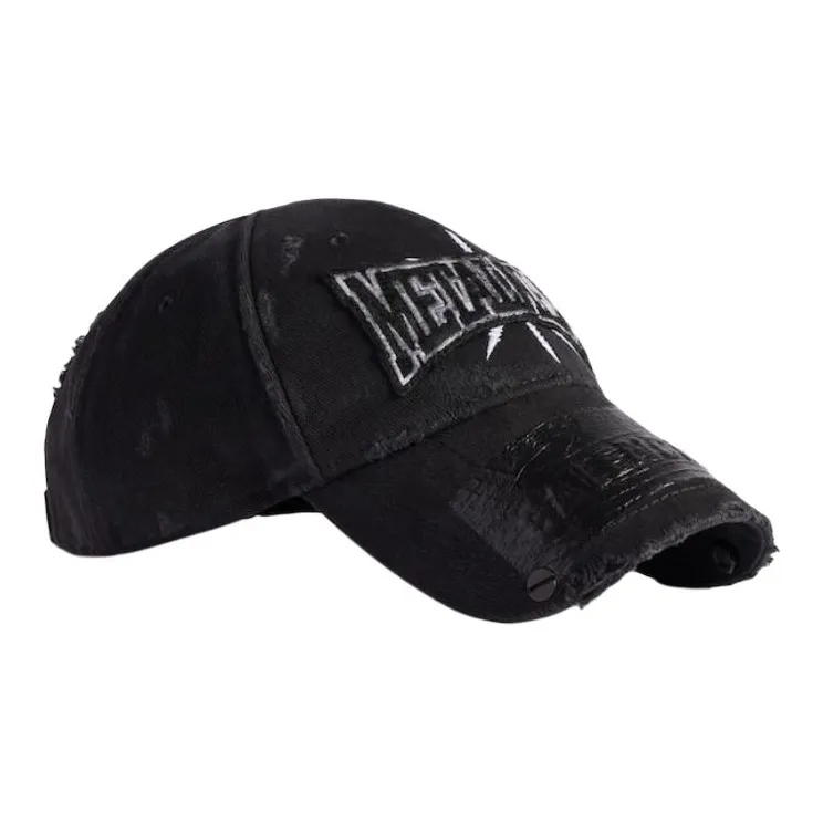 Balenciaga Cotton, Twill, Metal Baseball Caps Men's Black-1