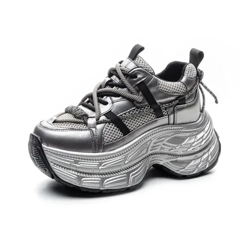 The Mystery Of Glamour Height Increasing Low Top Chunky Sneakers Women's