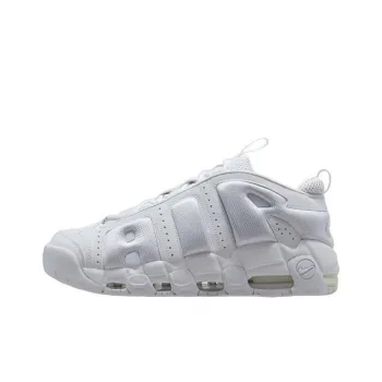 Nike Air More Uptempo Anti Slip Wear Resistant Low Top Vintage Basketball Shoes Men's White