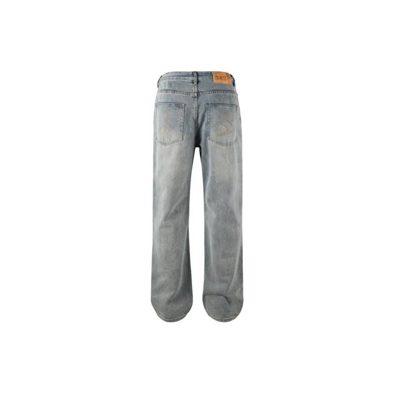 S45 Cleanfit Style Basic Versatile Bottom Straight Fit Jeans Men's-14