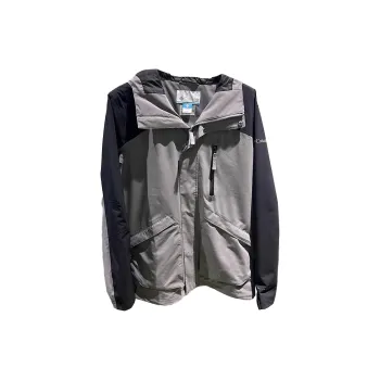 Columbia Hiking Waterproof And Windproof Windbreaker Jacket Men's Gray