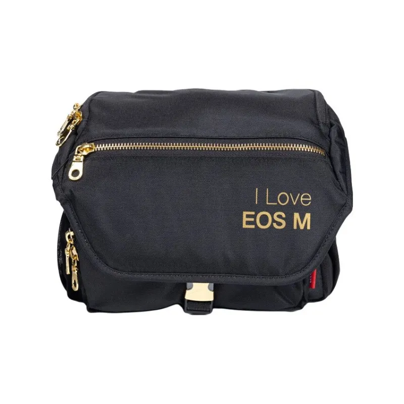 Canon Original Camera Bag, Mirrorless Camera Bag R100 R50 G7X SX740 SX70 285HS M50 M6 200D One Shoulder Black Gold Bag-0