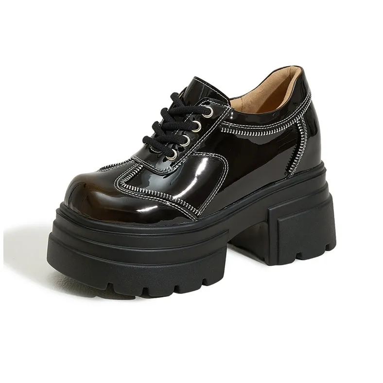 Milan Love Song Chunky Heel High Heels 10cm Women's Black-6