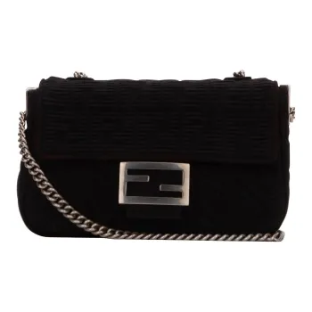 FENDI Baguette Fabric Portable Crossbody Bag Shoulder Bag Women's Black