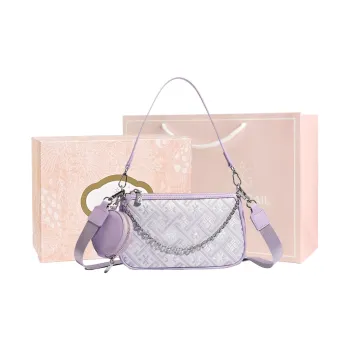 MISS GAIL Synthetic Leather Tofu Bag Shoulder Bag Women's Powerful Brocade Purple
