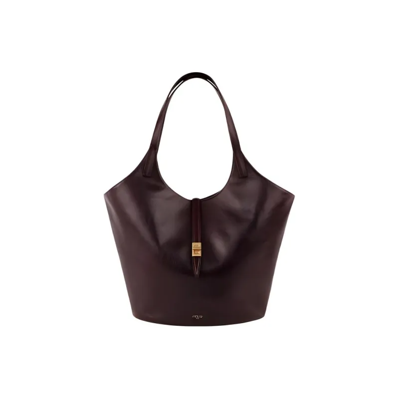 APEDE MOD Cow Leather Handbag Large Size Women's Bordeaux Red-0