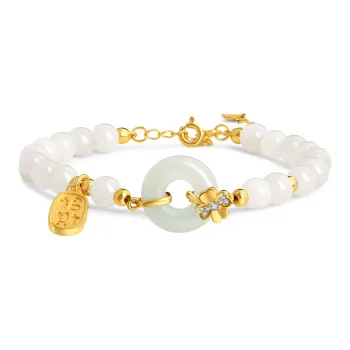 Lao Feng Xiang Bracelets White Jade Women's
