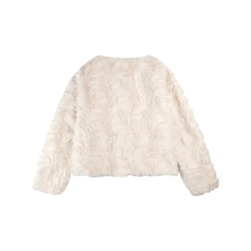 VICTORIA&VERA Velvet feel Coat Women's Beige-1
