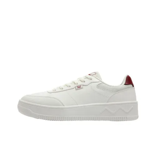 361° Anti Slip Wear Resistant Low Top Skateboard Shoes Men's White Red