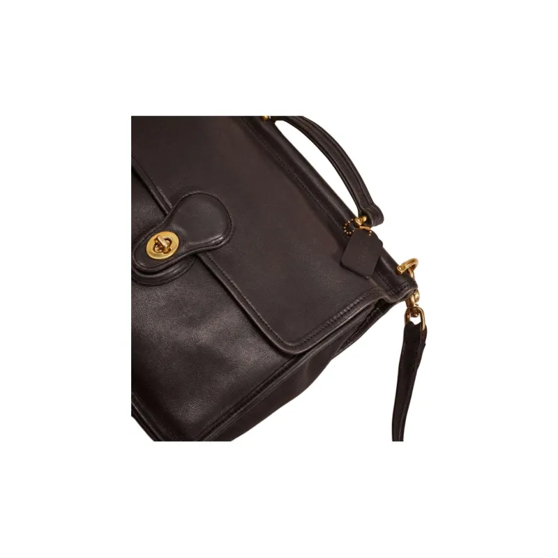 COACH Willis Leather Portable Crossbody Bag Shoulder Bag Large Size Men's Black-2