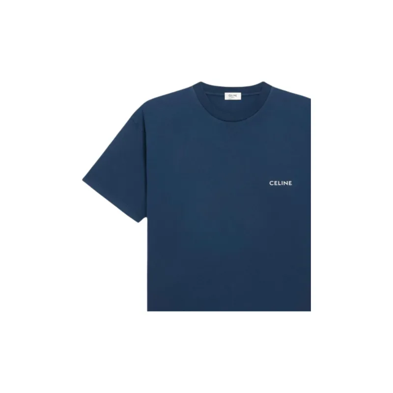 CELINE T Shirts Men Washed Marine Blue-2