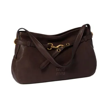 MIU MIU Aventure Lambskin Shoulder Bag Women's Briarwood