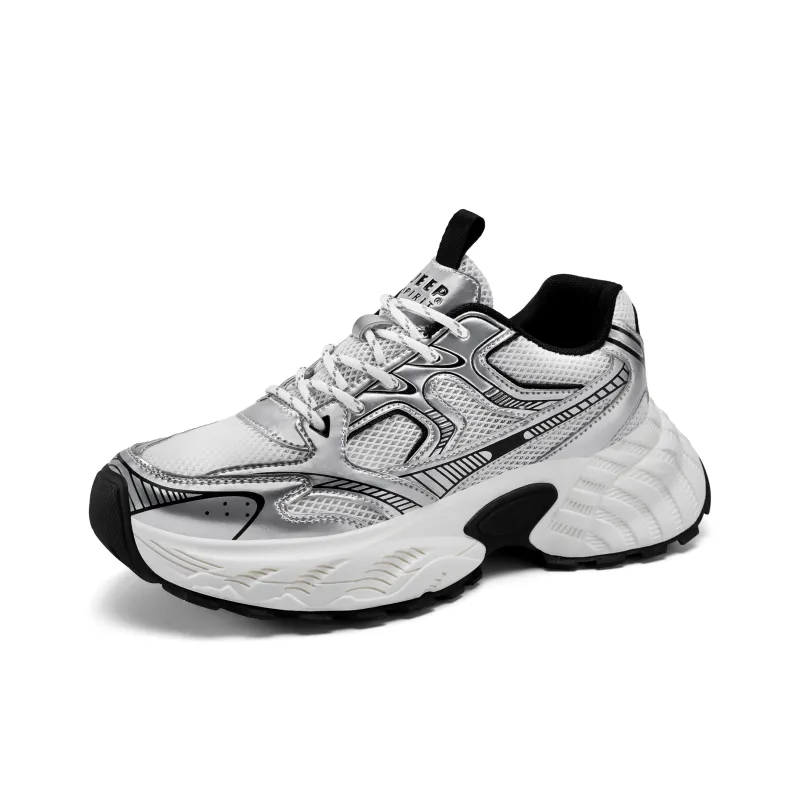 JEEP SPIRIT Low Top Chunky Sneakers Men's Moon Sand Silver-2