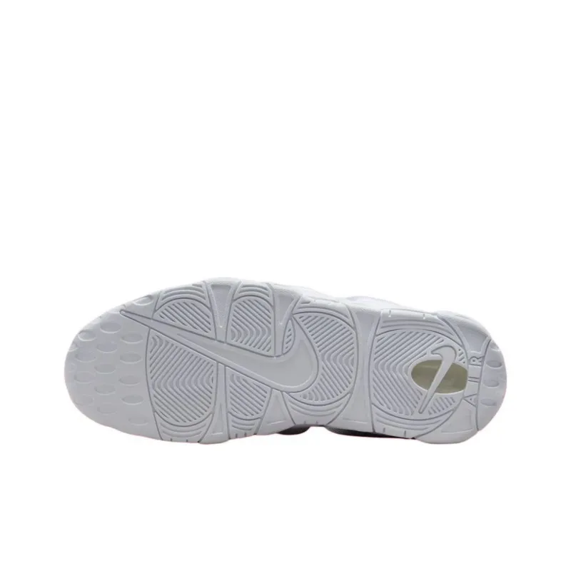 Nike Air More Uptempo Anti Slip Wear Resistant Low Top Vintage Basketball Shoes Men's White-2