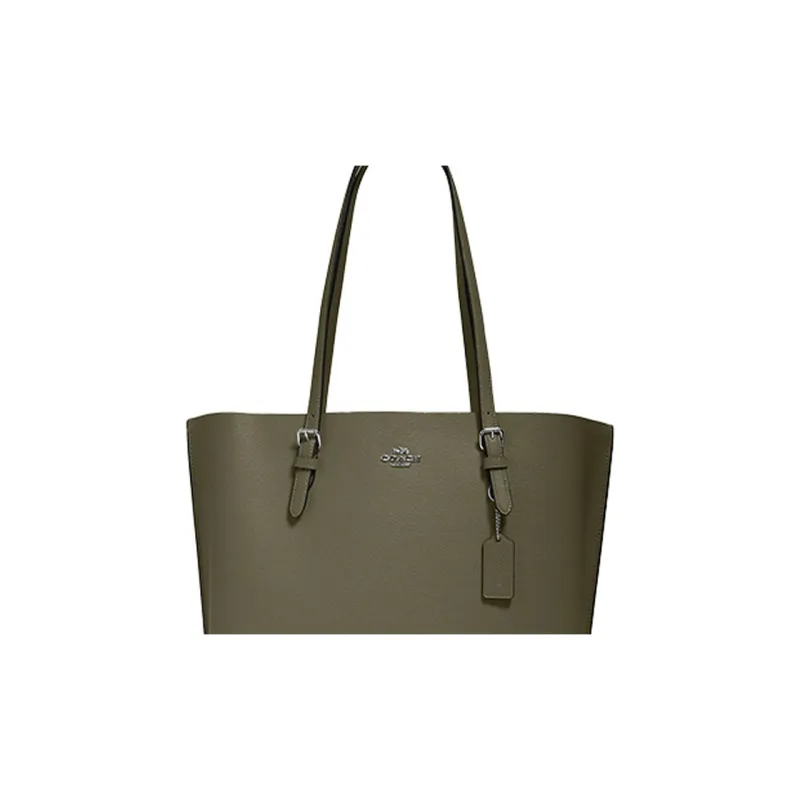 COACH Mollie Leather Tote Bag Shopping Bag Shoulder Bags Handbags Large Size Women's Olive Green-3