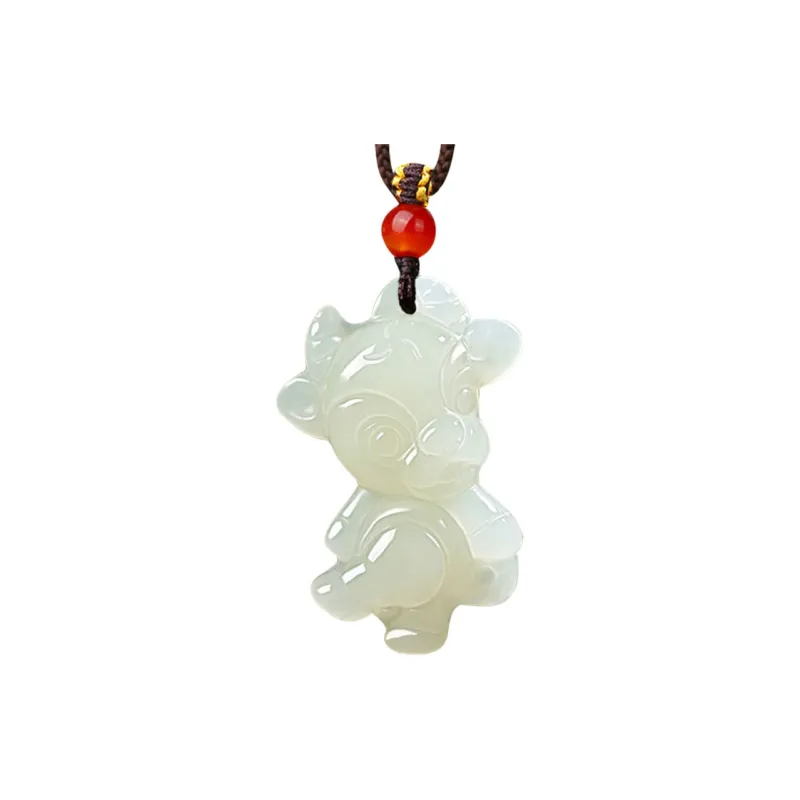 KUNYUYAO Hetian Jade Pendants White Jade Unisex-5