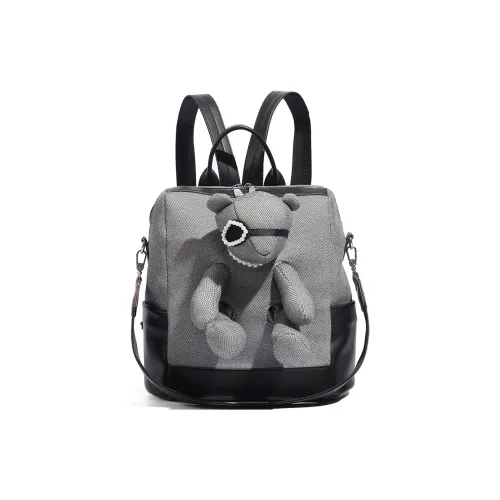 MISS GAIL Synthetic Leather Backpack Women's Gray