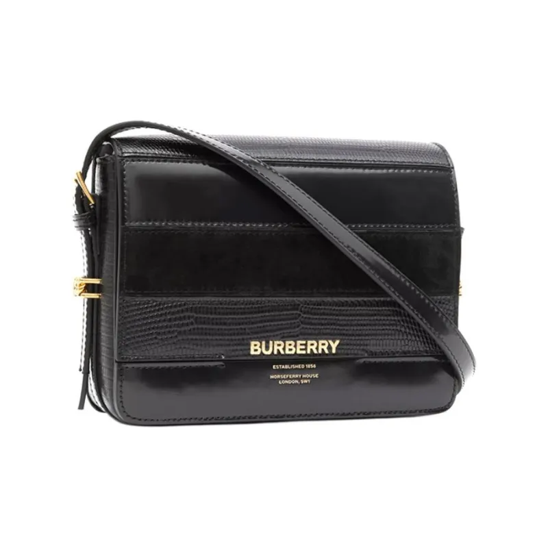 Burberry Cow Leather Crossbody Backpack Shoulder Bag Small Size Women's Black-1