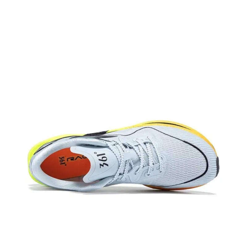 361° Wear Resistant Rebound Support Low Top Casual Sprint Running Shoes Men's Gray Yellow Black-4