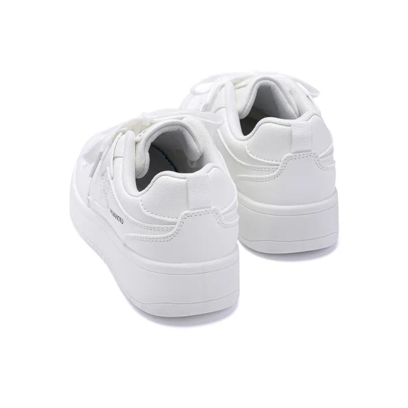 HUANQIU Coverage Wear-Resistance Balance Low-Top Skateboard Shoes Women's White-6