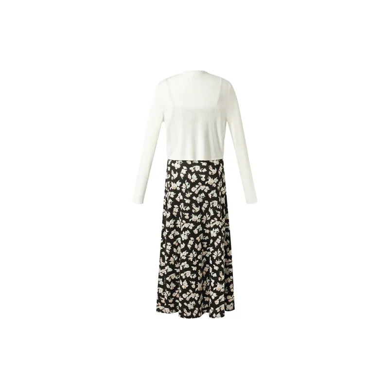 GOELIA Skirt Set Women's Light Pink With Pomegranate Flower Print Black-1