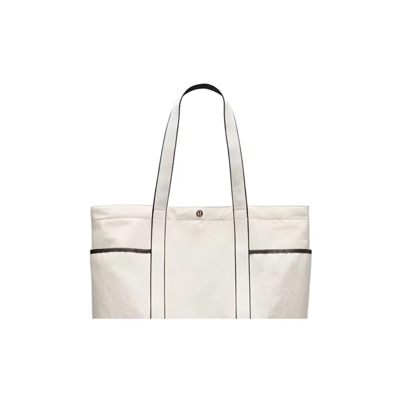 Lululemon Nylon Tote Bag Shopping Bag Shoulder Bag Handbag Unisex White-2