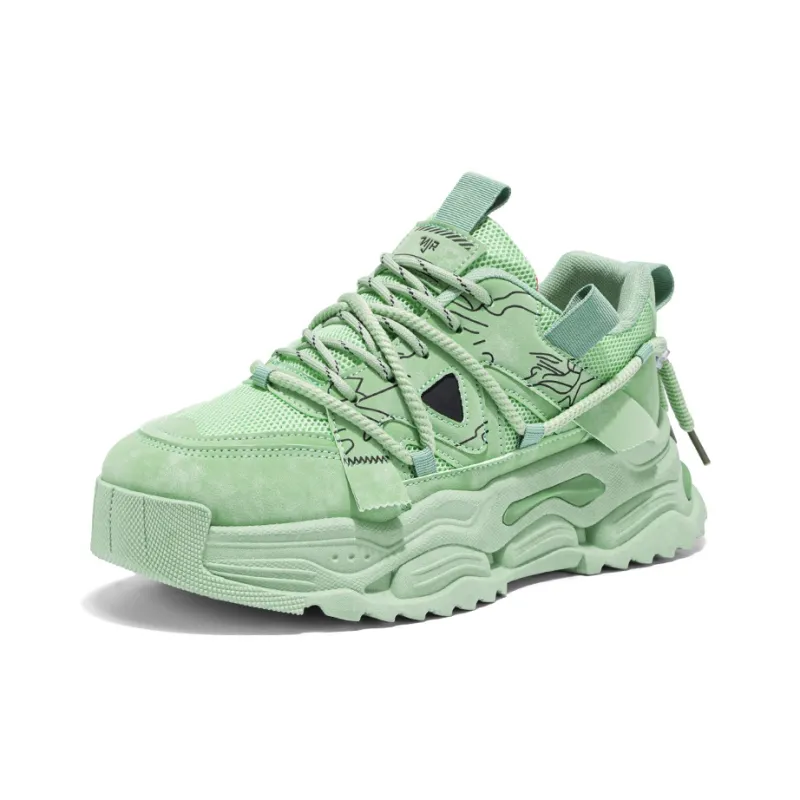 NANJIREN Abrasion Resistant Height Increasing Low Top Chunky Sneakers Men's-5