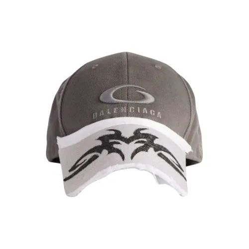 Balenciaga Cotton Twill Polyester Baseball Caps Women's Gray