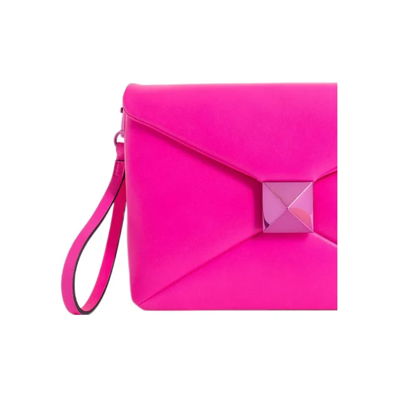 Valentino GARAVANI Quilting Lambskin Clutch Men's Pink-2