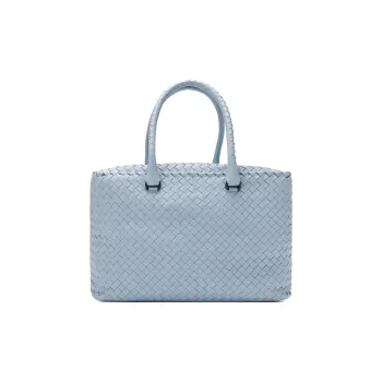 Bottega Veneta Lambskin Handbag Women's Light Blue