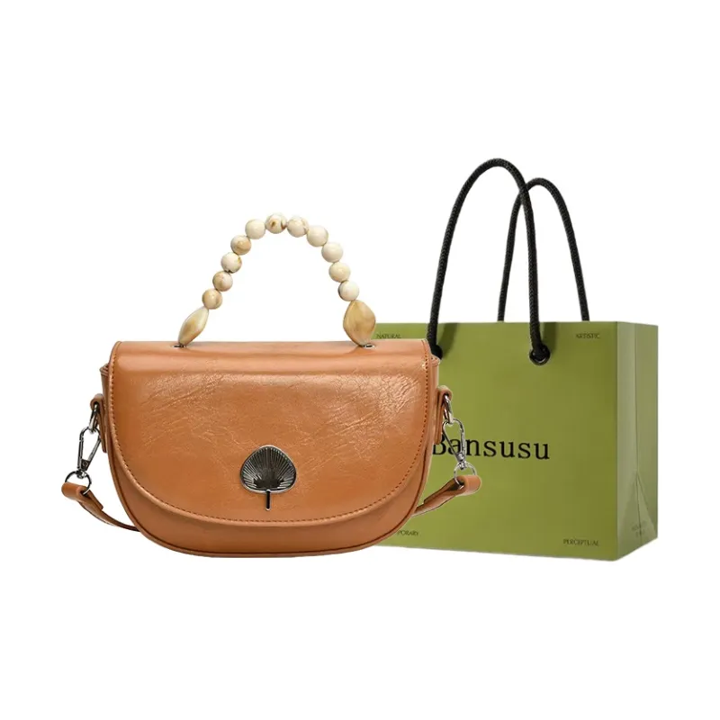 Bansusu PU Shoulder Bag Women's Black/White/Pink/Brown/Silver-14