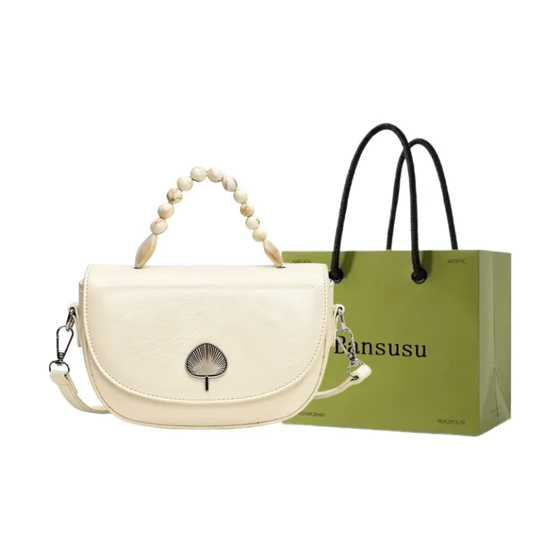 Bansusu PU Shoulder Bag Women's Black/White/Pink/Brown/Silver-0