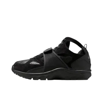 Nike Air Trainer Huarache Anti Slip Wear Resistant Mid Top Vintage Basketball Shoes Unisex Black