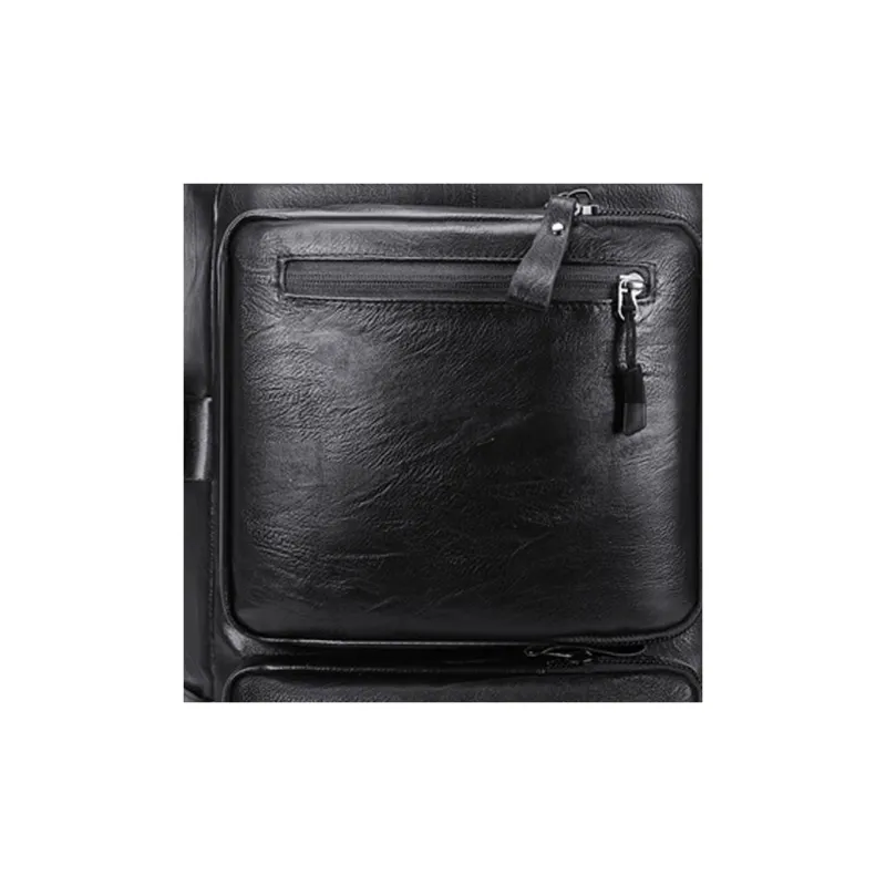 GEERDUN PU Backpack Unisex Black/Coffee-2