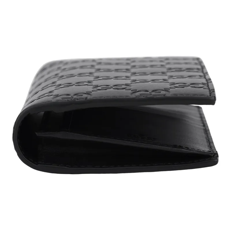 GUCCI Leather Wallet Men's Black-3
