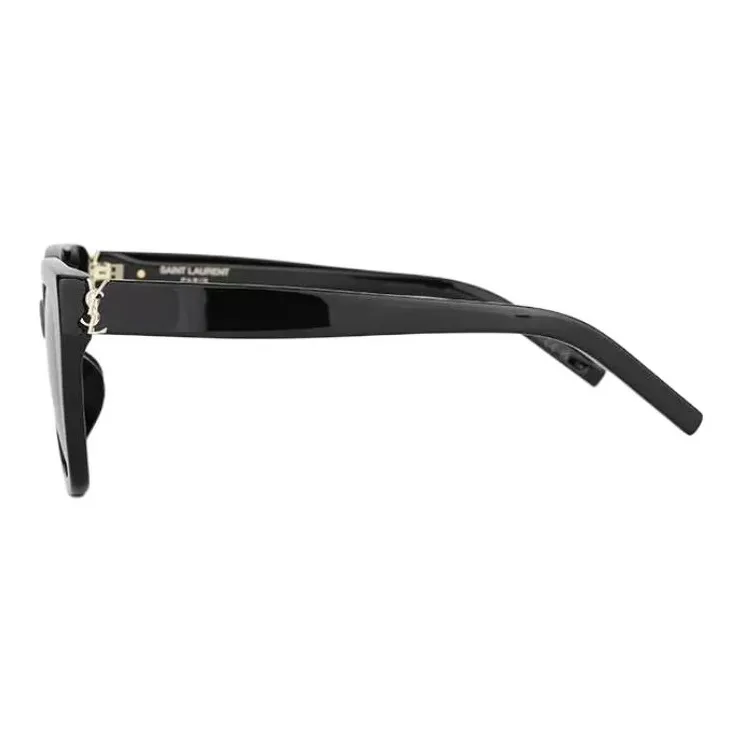 SAINT LAURENT Plate Frame Irregular Shape Sunglasses Women's Black-2