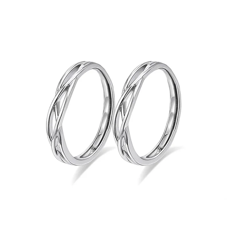 LUCA Sterling Silver Rings Unisex Silver white Gift Box-7