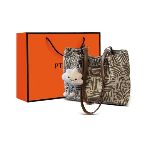 PT'SON Synthetic Leather Underarm Shoulder Bag Tote Women's Coffee/Blue