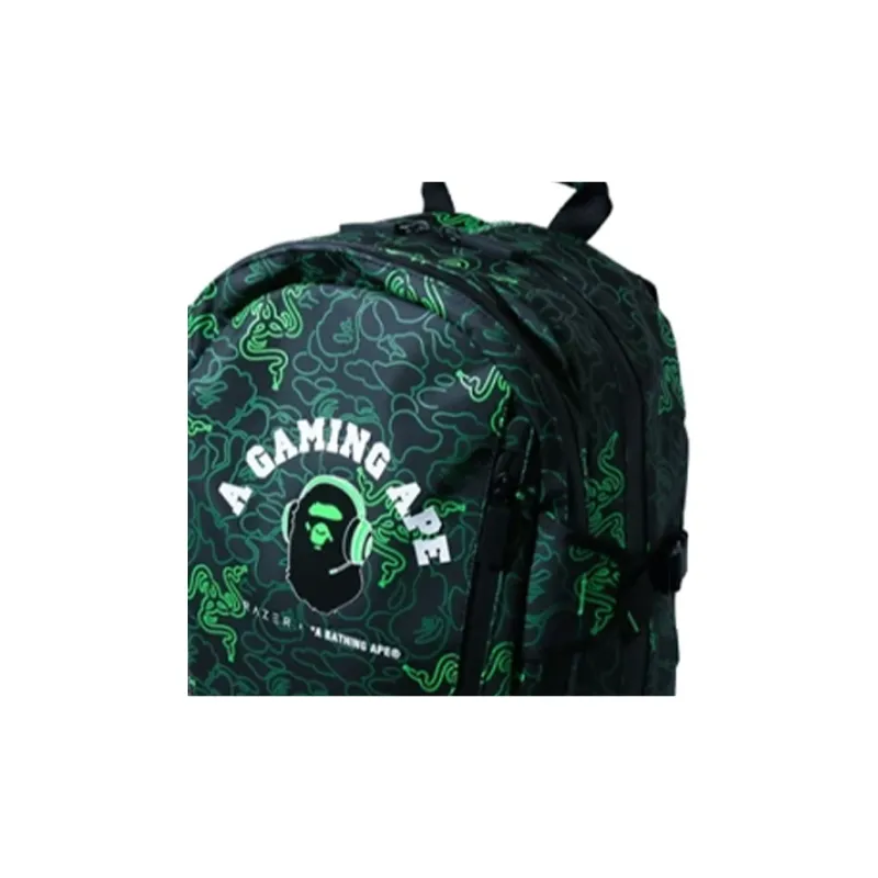 A BATHING APE RAZER Collaboration Polyester Backpack Regular Unisex Green-4