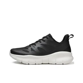 GORNORNIE Cushioning, Slip Resistant, And Abrasion Resistant Low Top Training Running Shoes Unisex Black White