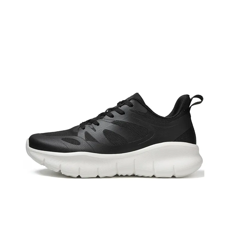 GORNORNIE Cushioning, Slip Resistant, And Abrasion Resistant Low Top Training Running Shoes Unisex Black White-0