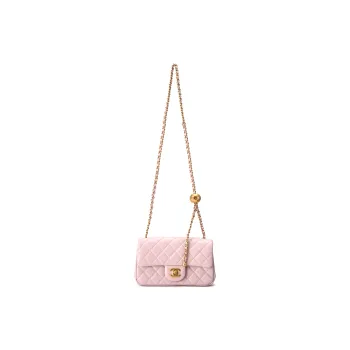 CHANEL Classic Flap CF Sheepskin Shoulder Bag, Crossbody Bag Mini Women's Pink