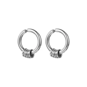 MISS XIA JWY Titanium Steel Clip On Earrings Men's