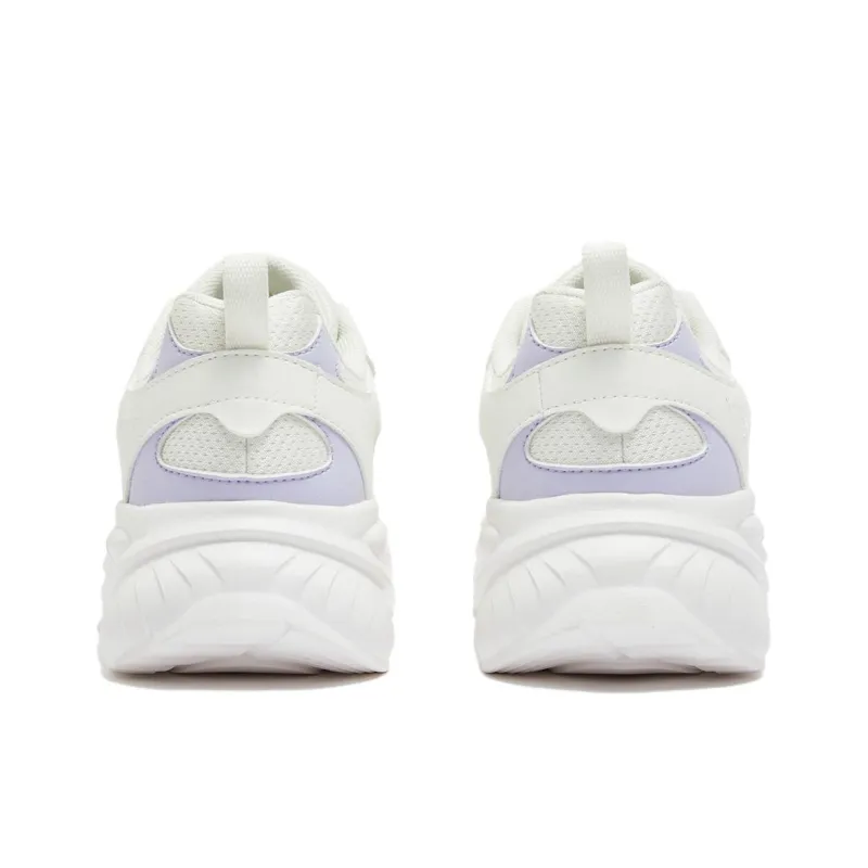 361° Non slip Wear resistant Shock Absorption Low Top Casual Shoes Women's White Purple-4