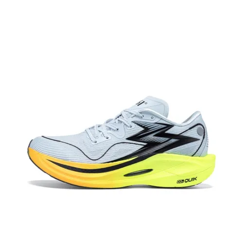 361° Wear Resistant Rebound Support Low Top Casual Sprint Running Shoes Men's Gray Yellow Black