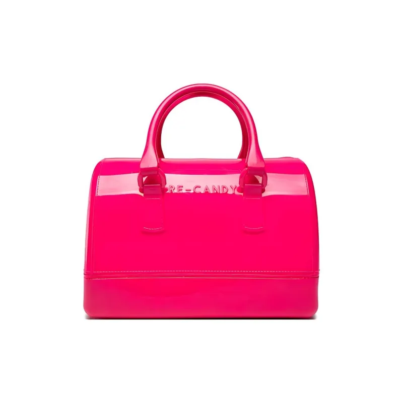 Furla Candy Polyurethane Boston Bag Shoulder Bag Crossbody Bag Handbag Medium Size Women's Pink-4