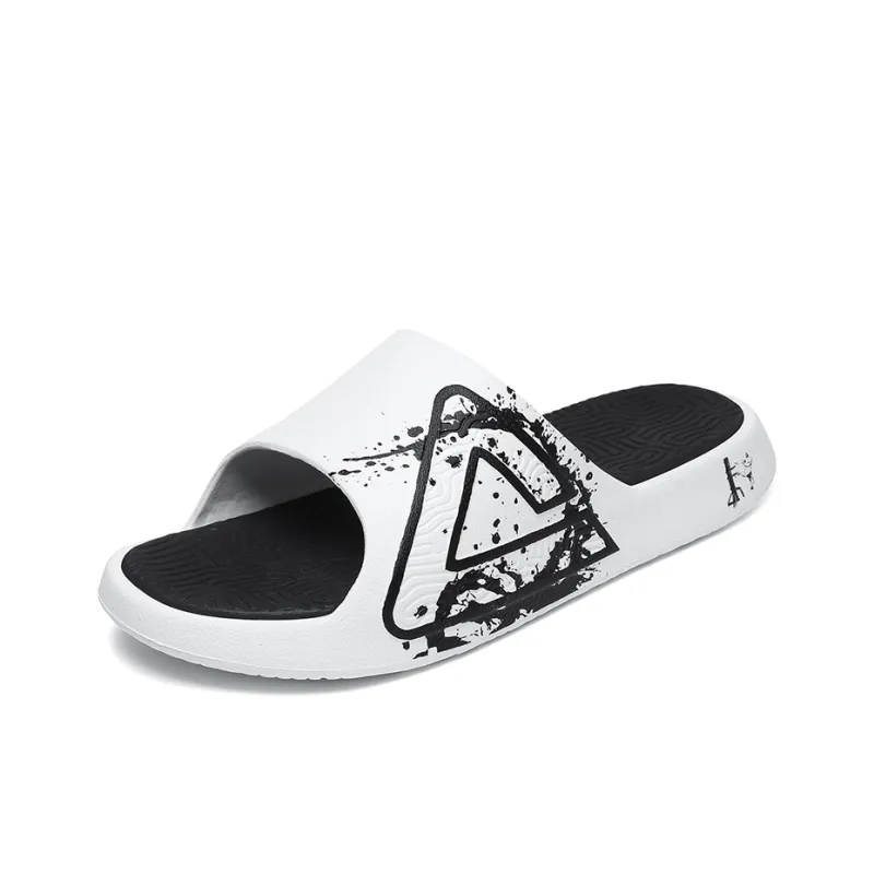 PEAK Attitude 7.0 Slip Resistant Abrasion Resistant Cushioning Slide Slippers Unisex White Black-2